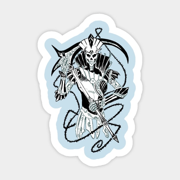 Knight of Bones Sticker by meluran